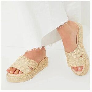 MATISSE Layback Natural Raffia Platform Sandals SZ 98